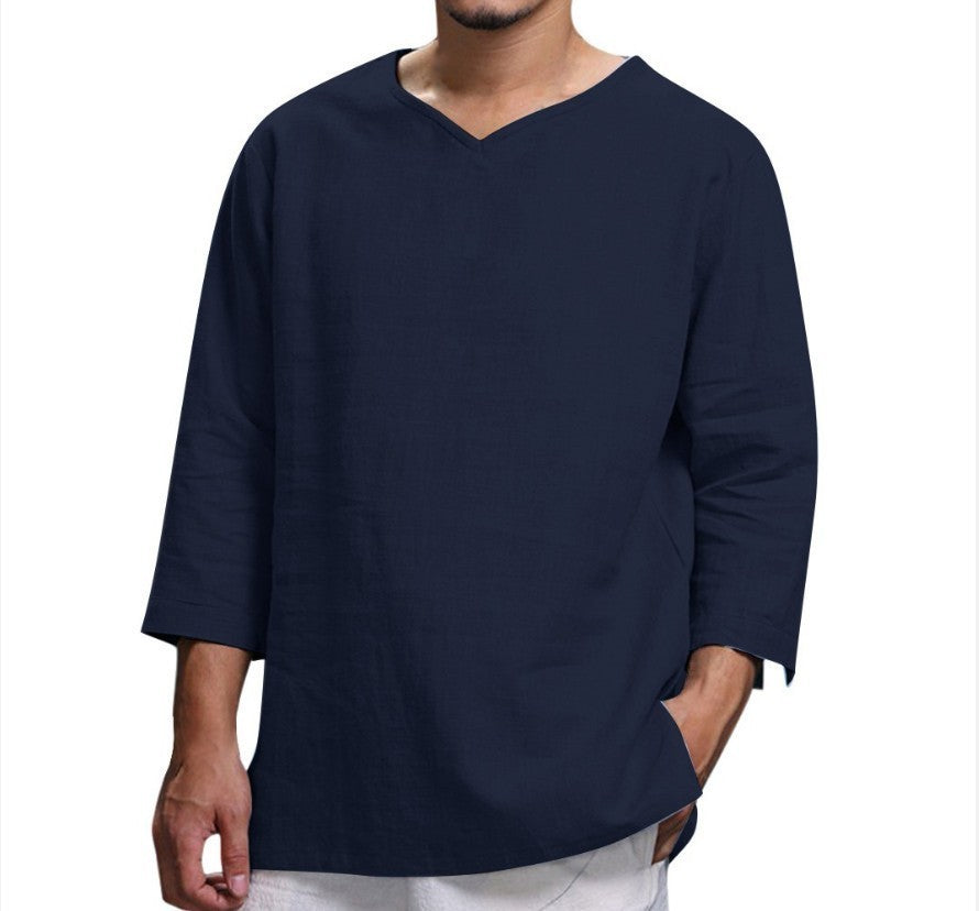 Capri Top – Linen V-Neck Pullover