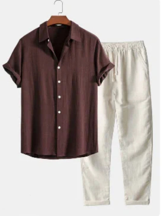 Capri Set – Linen Short Sleeve Pants