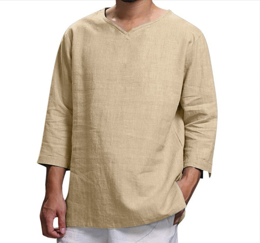 Capri Top – Linen V-Neck Pullover