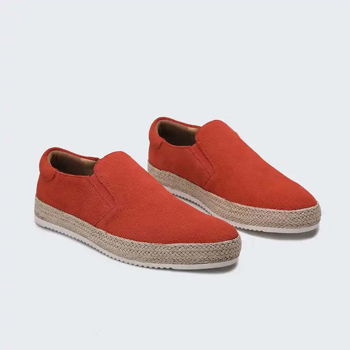 New Men's Round Toe Pumps Straw Men's Shoes