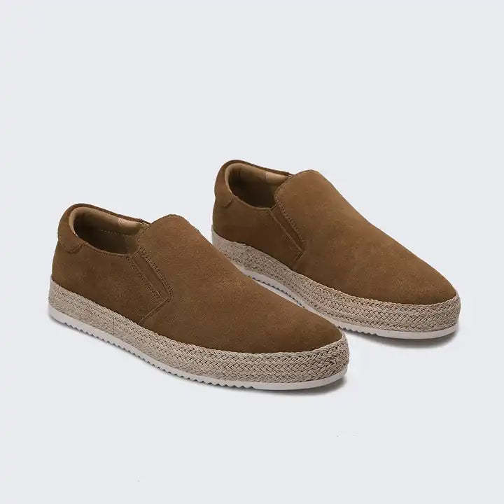 New Men's Round Toe Pumps Straw Men's Shoes