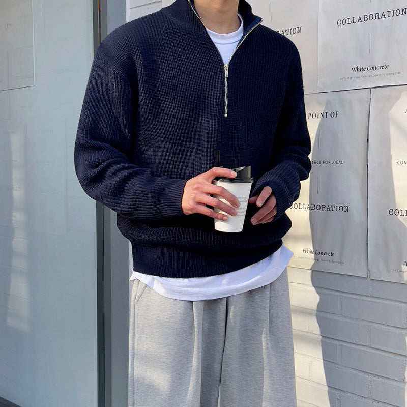 Monaco Zip Knit – Half Turtleneck Sweater