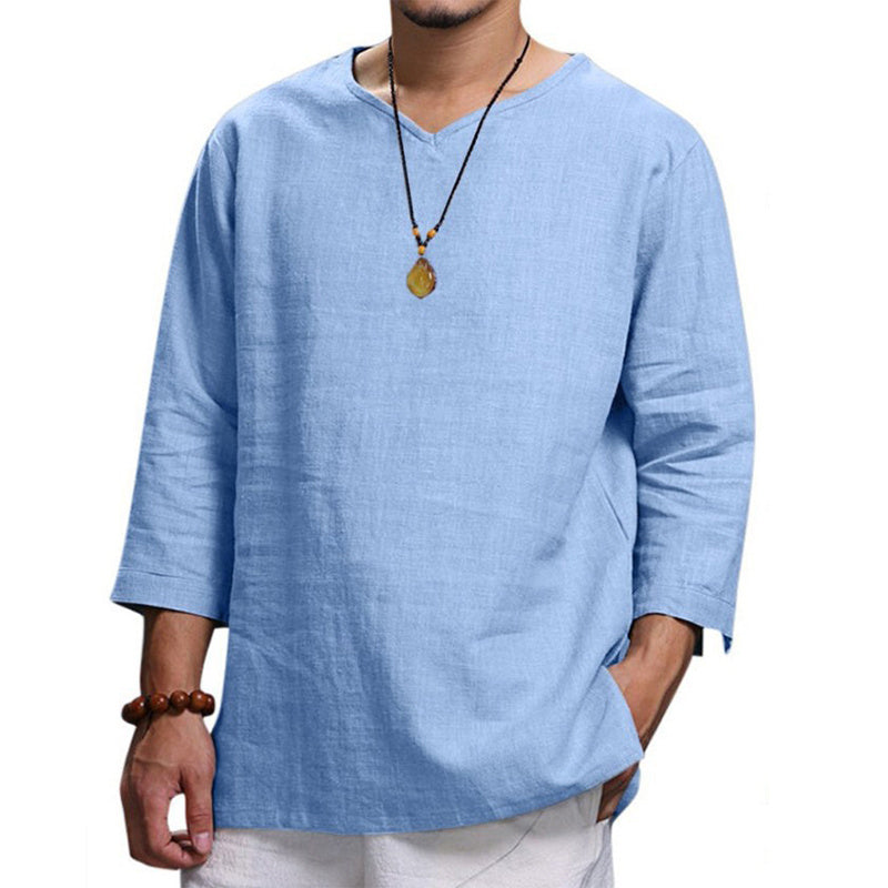 Capri Top – Linen V-Neck Pullover